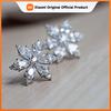 Huitan Bling Bling Crystal CZ Flower Earrings Stud Ear Piercing Romantic Women's Accessories Fancy Birthday Gift Trendy Jewelry