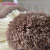 ENJOYFUR Boys Wool Pompom Hats For Winter Warm Geometric Cotton Kids Beanies Thick Knitted Ears Boys Cap