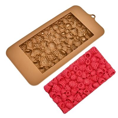 Packung mit 2 Silikon Himbeerbüschel Schokoladenform Leichtes Entformen Kuchenform Kreative Dessertform Küchenbackwerkzeug