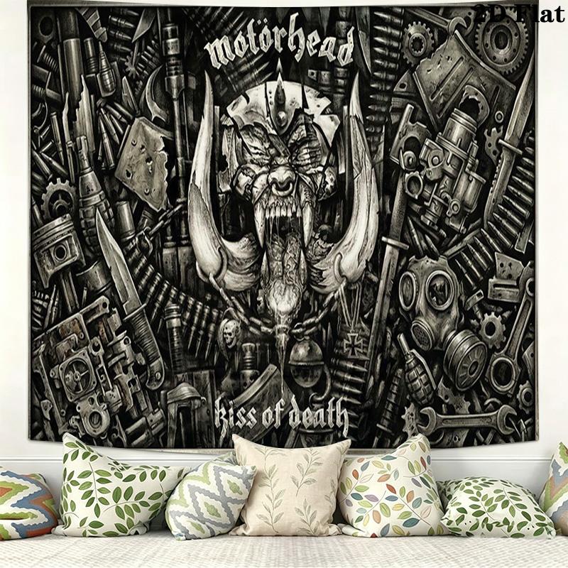 Tapestry Motorhead Estetyczna Dekoracja Ścienna Drukowany Materiał Koc Dekoracyjne Tapiserie do Sypialni Salonu Wystrój Domu