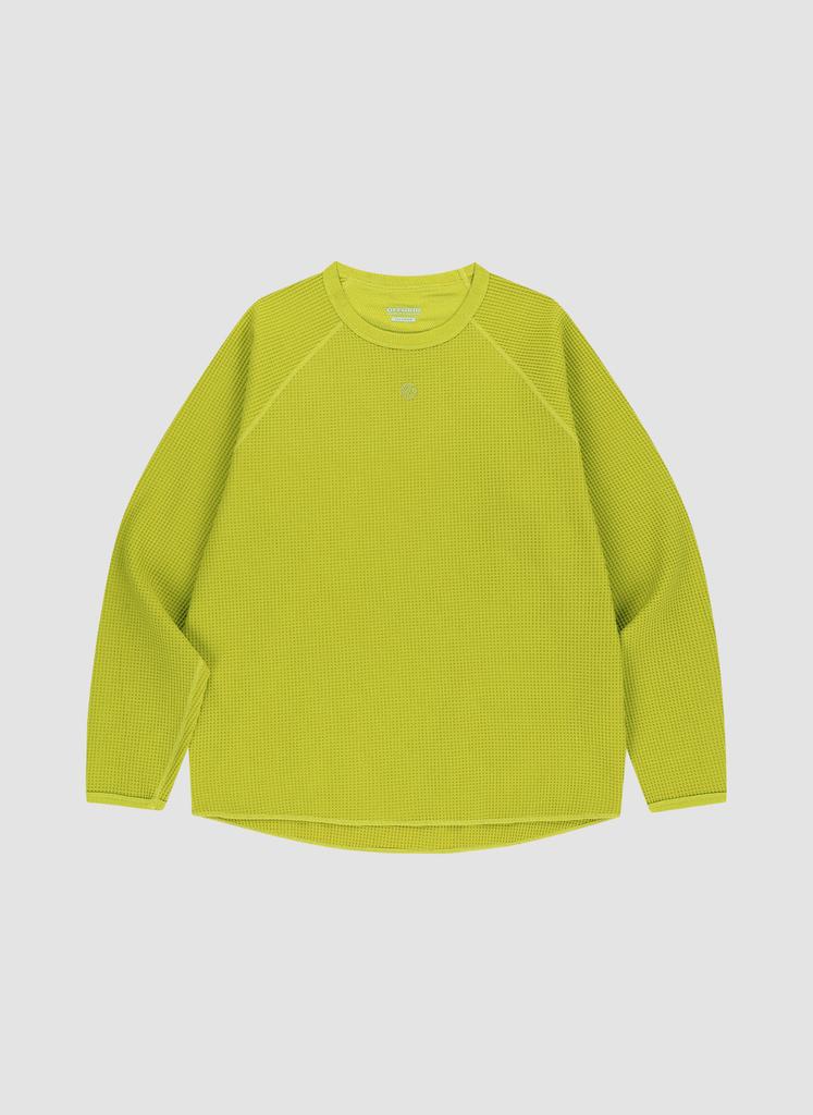 OFFGRID Waffle Uni Trail Raglan Crew-Lime
