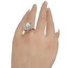 South Sea Pearl White Butterfly Farming Ring Pearl Silverx Pink Women XQ8194 Used