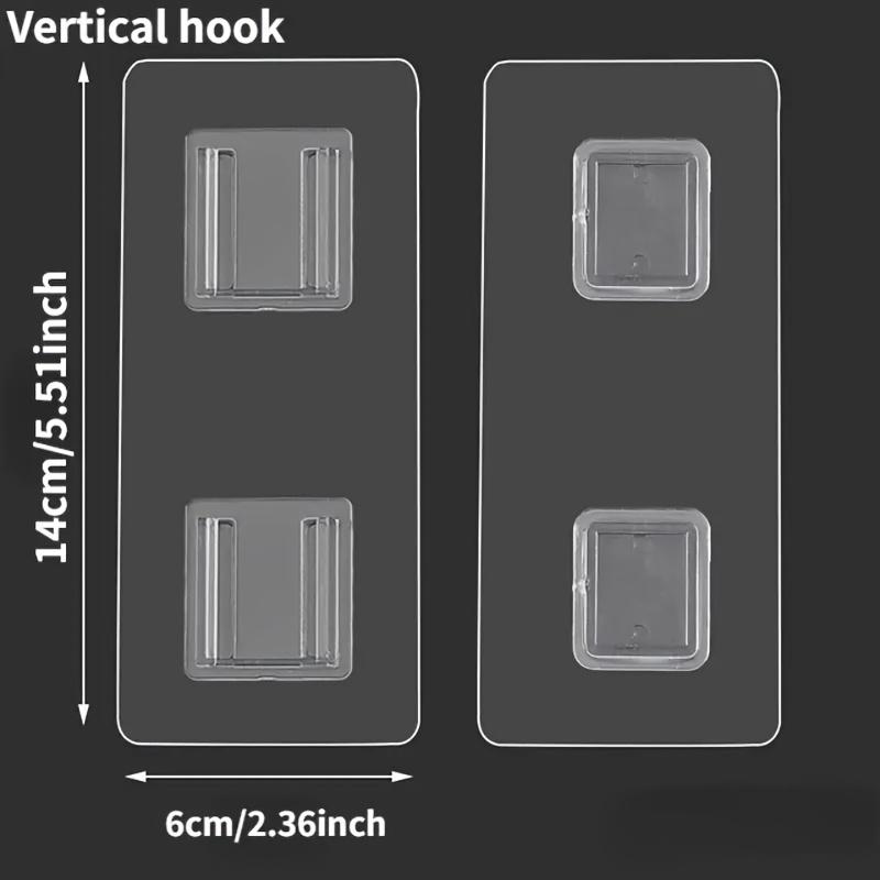 2Pcs Double-Sided Adhesive Wall Hooks Hanger Strong Transparent Hooks Suction Cup Sucker Wall Storage Holder For Kitchen Bathroom