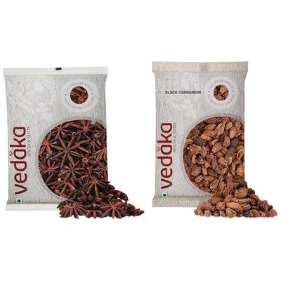 Cardamom negru întreg Vedaka, 100g & Marcă Amazon - Condiment cu anason stelat Vedaka, 100g