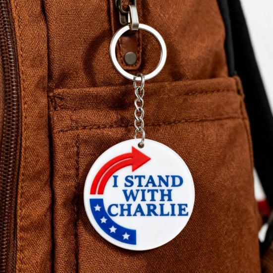 Backpack Charm I Stand with Charlie Backpack Tag Lightweight Backpack Accessory School Bag Charm