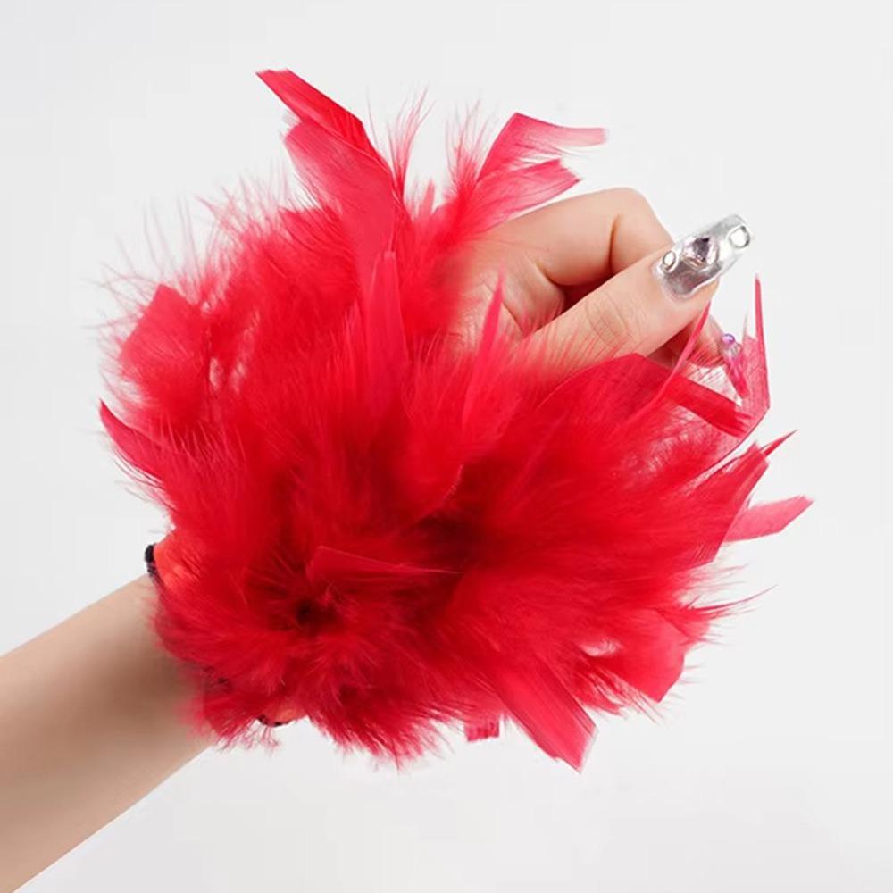 Removable Plush Wrist Cuffs Feathers Nail Ornament Wristband Sexy Bracelet Sleeves  Nail Decor
