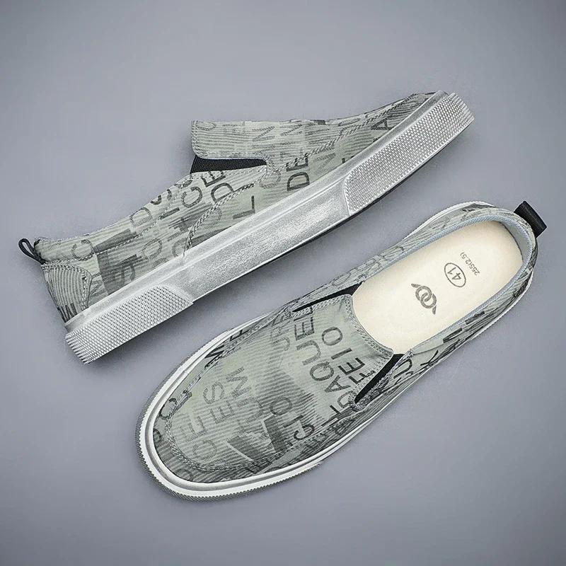 Herren Slipper Aus Canvas Einfarbige Freizeitschuhe Sneakers_voghion.com