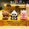 Cartoon Animals Silicone Keychain Adorable Backpack Pendant Car Key Accessory