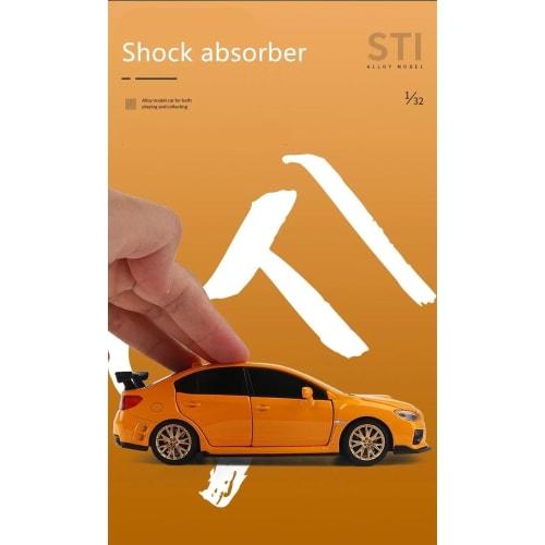 1/32 Scale Subaru WRX STI Alloy Sports Car Diecast Simulation Metal Sound and Light Souvenir Display Miniature Model Car Pre-Assembled Diecast Model (