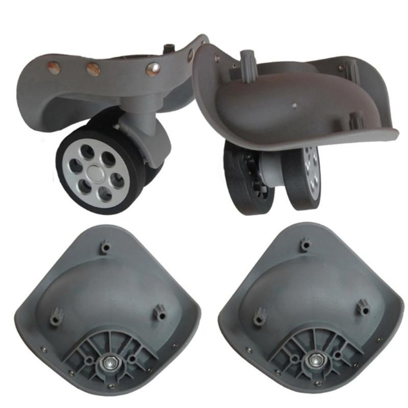 4 Stück Gummi-Trolley-Rollen Ersatz für Gepäckbox 60x12mm/55x12mm Schwerlast-Kofferrolle 360 Grad Schwenkbares Set