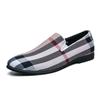 New Mens Dress Shoes Stripe Patchwork Leather Shoe Fashion Handmade Wedding Party Shoes Men Loafers Oxford Shoes Men Big Size