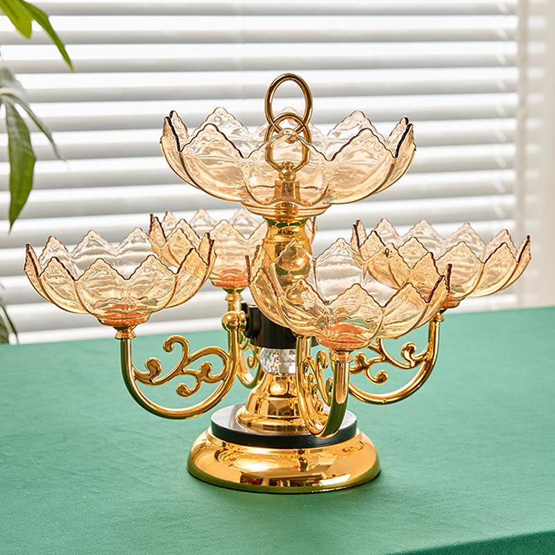 Vícevrstvý 360° otočný podnos na ovoce Luxusní křišťálový talíř na sladkosti a pochutiny Vánoční párty úložný podnos