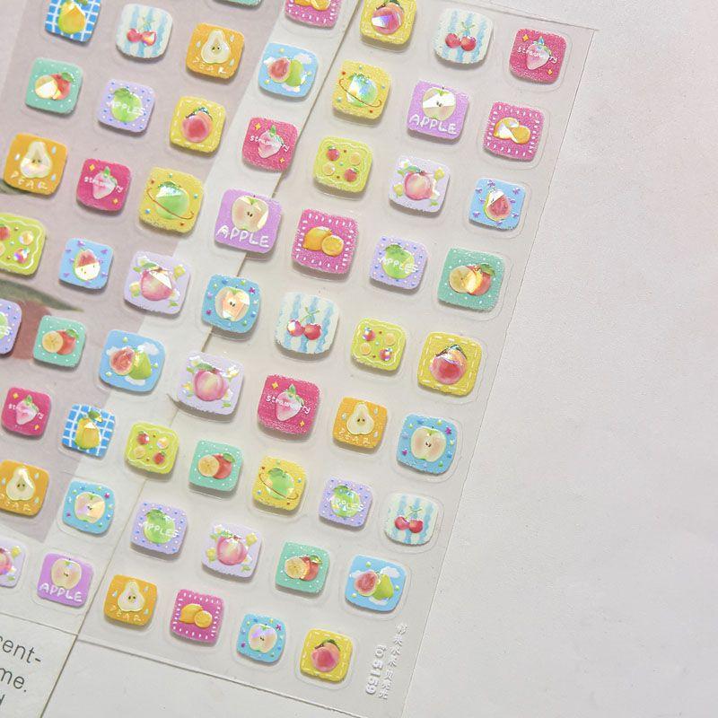 

Shell Light Fruit Star Ring Nail Sticker Relief New Arrival 3D3D 5D Internet Celebrity Ins Nail Sticker Decorations Color block fruit 5159 (Shell light)