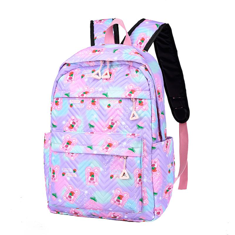 Trykt skoleveske kvinner Tredelt ryggsekksett kvinneveske