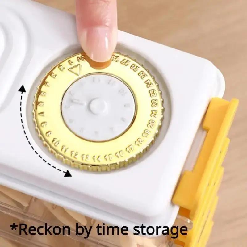 Space Saving Dumplings Fresh Keeping Storage Box Multi Layer Dumplings Holder Case Non-stick With Date Record For Small Fridge