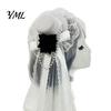 Vintage Headdress Gothic Halloween with Rose And Chain Decoration, Mini Bowler Hat, Cosplay Party Accessory Retro Small Top Hat Hair Clip for