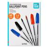 Stick Ballpoint Pens 1.0mm Assorted Black Blue Red Ink 60 Count
