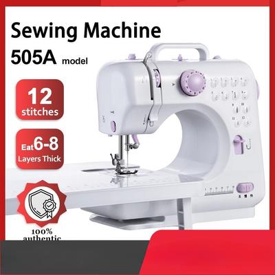 Macchina da cucire portatile a 12 aghi Mini elettrica per uso domestico Manuale Riparazione Cucitura Piedino premistoffa Pedale per principianti