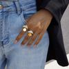 Yori Statement Stainless Steel Geometric Asymmetrical Open Ring for Women 18K PVD Plated Waterproof Daily Jewelry Gift