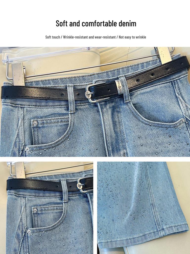 Spring 2026 Women's Retro Wide-Leg Rhinestone Jeans
