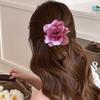 Große Farbverlauf Seidenrose Haarspange - 3D Blumendesign für Frauen, Perfekt für Fotos am Meer