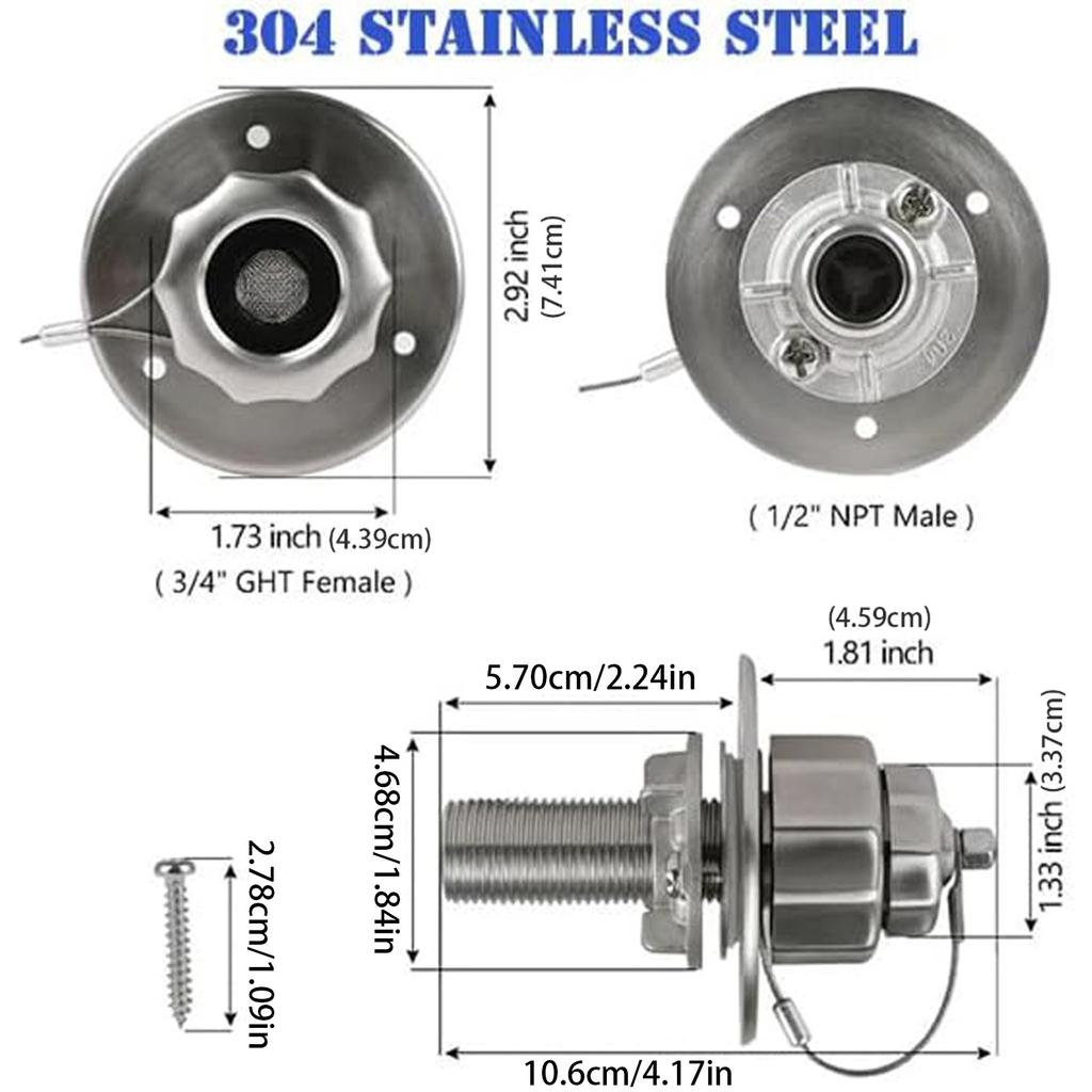 Corrosion Resistant RVs Water System Filler Port Accessories Easy Snap On Installation For All Season Road Trips