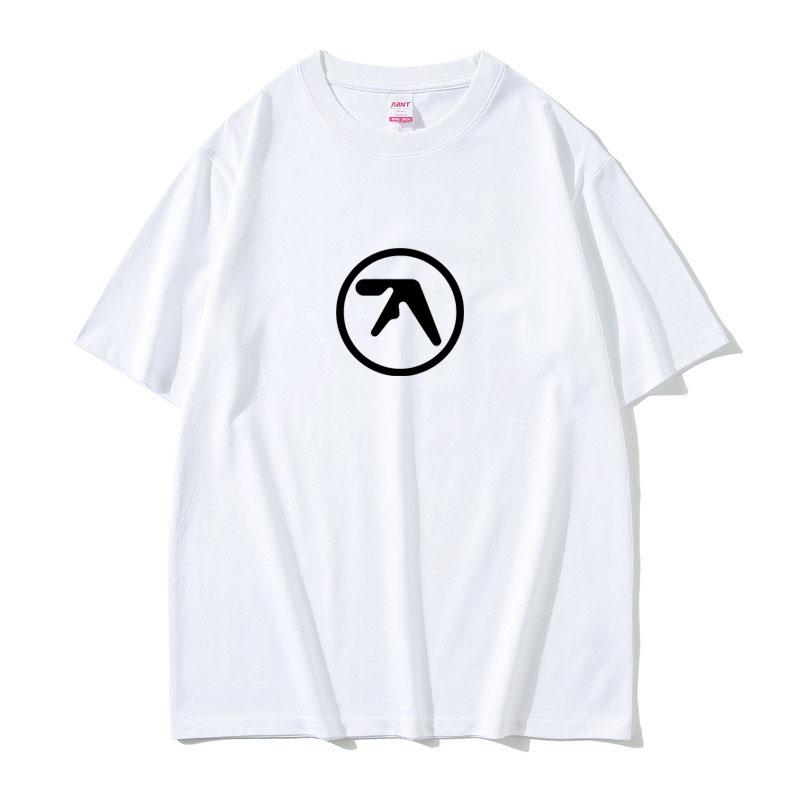 Aphex Twin Logo Print Tshirt Unisex Women Casual Cotton Vintage Short Sleeve T Shirts Male Hip Hop Oversized Tshirts Streetwear