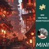 1000pcs Mini Jigsaw Puzzle Suitable for Living Room Display - Challenge Suitable for &, Portable Ancient Chinese Town with Red Lanterns, Rectangular B