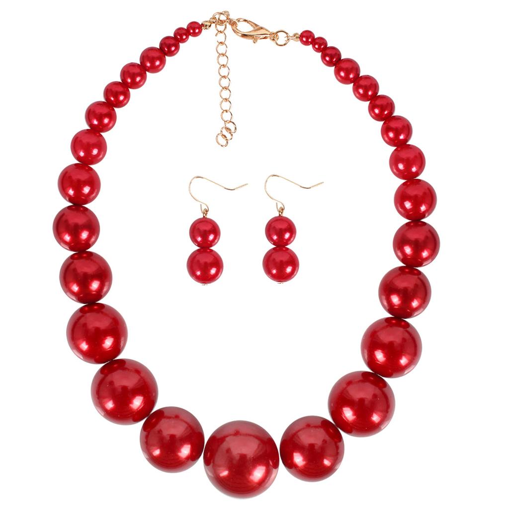 European and American Exaggerated Necklace Simple Imitation Pearl Collarbone Chain