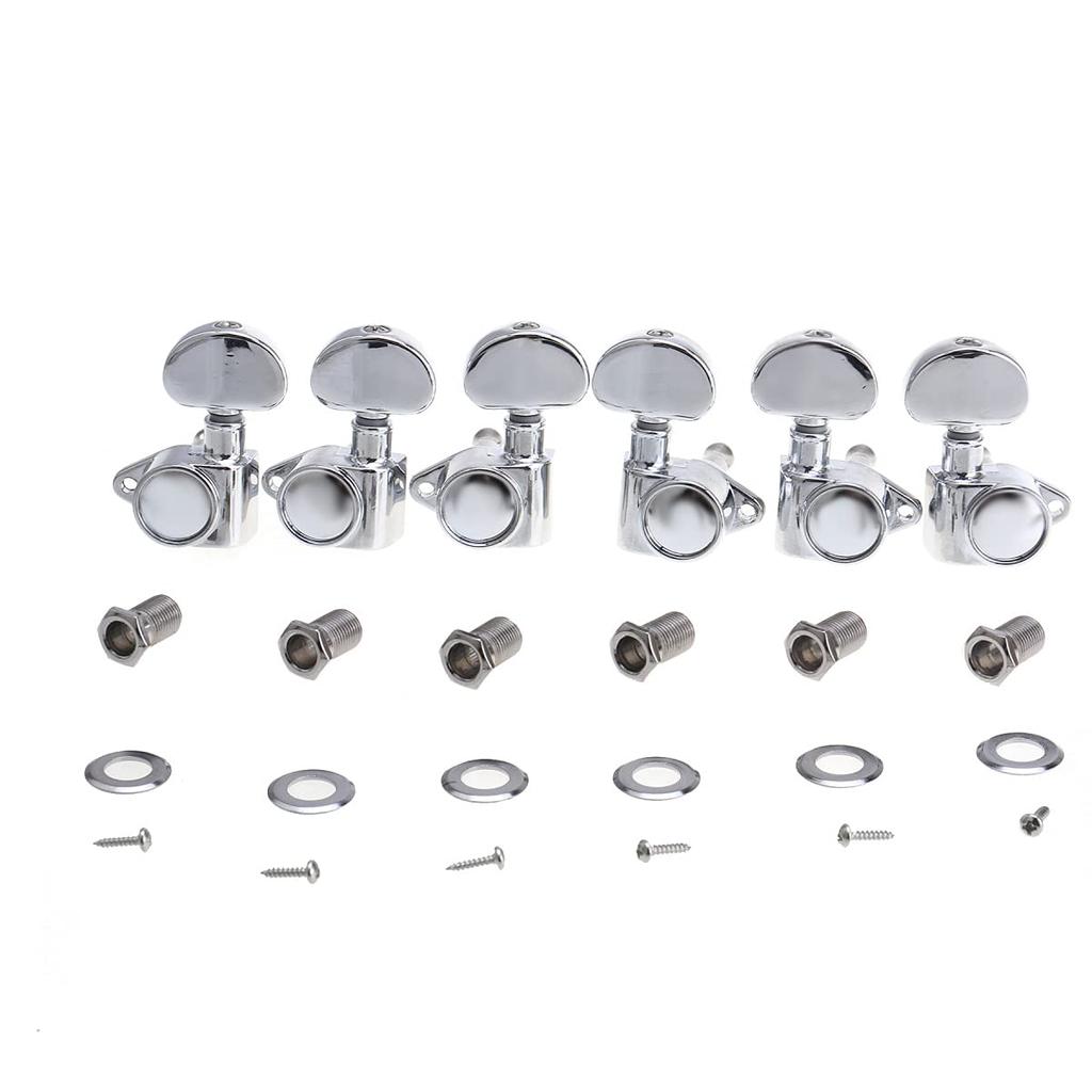 Musiclily Ultra 3L3R Roto-Style Closed Guitar Tuners for Les Paul, LP, and SG Style Electric and Acoustic Guitars, Chrome