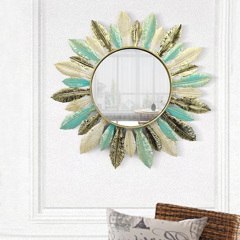 

Креативное настенное настенное зеркало, косметическое зеркало, железное зеркало, трехмерное перо
