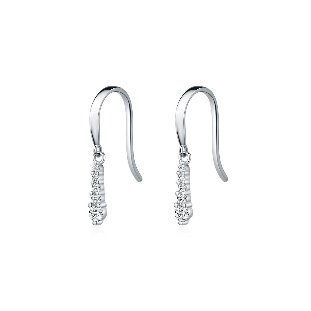 MODIAN D-Color Moissanite Water Drop S925 Silver Earrings, Elegant Paved Diamond Ear Hooks for Women