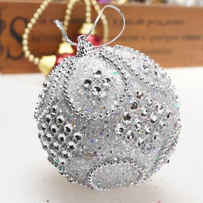 Vintage 8CM Christmas Rhinestone Glitter Balls Decorative Foam Christmas Tree Ornament Hanging Shiny Christmas Ball Home