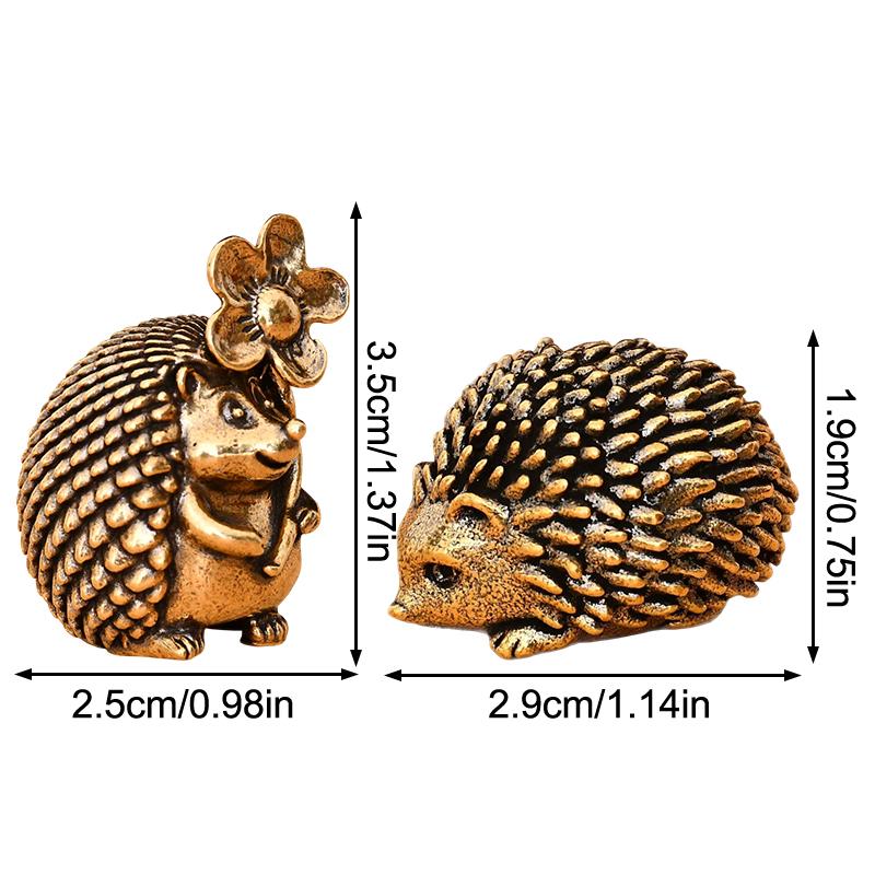 Messing Ornament Kleine Igel Figuren Retro Kupfer Igel Messing Tee Haustier Zuhause Desktop Kleine Ornamente Handwerk Miniaturen