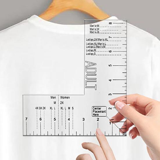 T-shirt Chest Logo Guide Ruler Left Chest Logo Placement Tool Clear Acrylic Sewing Ruler Embroidery Placement Guide