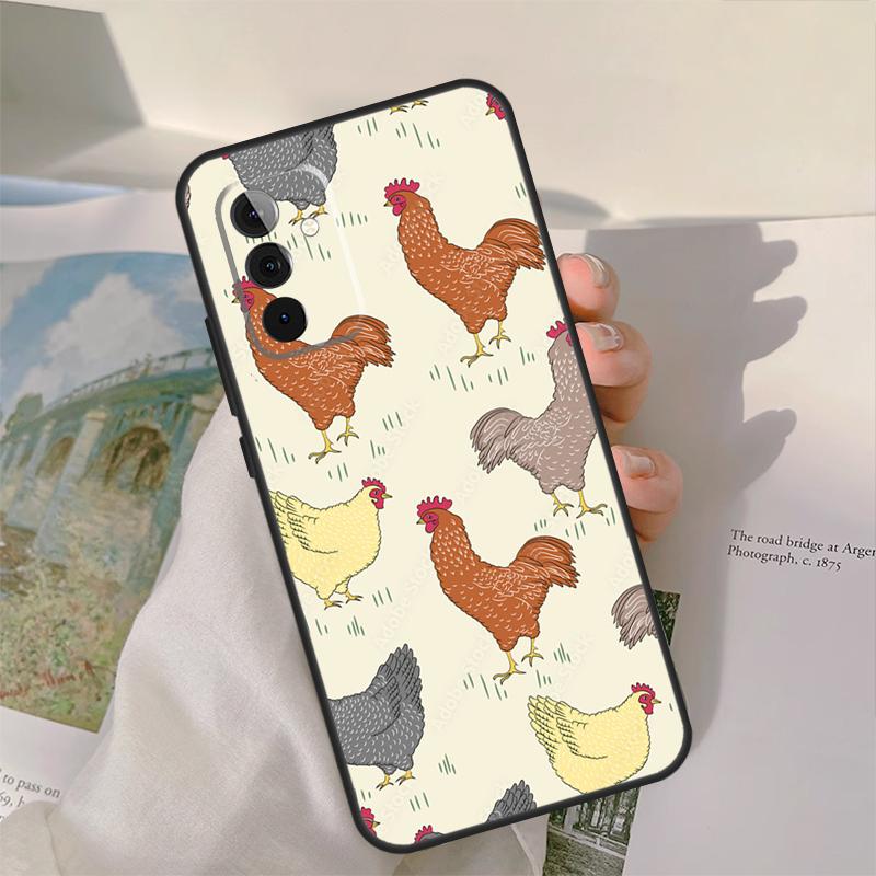 Chicken Pattern Case For Samsung Galaxy A54 A34 A24 A14 A51 A71 A21S A53 A33 A23 A13 A12 A22 A32 A52 Coque