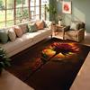 Magical Galaxy Red Rose Area Rug Fantasy Floral Starry Sky Soft Non-Slip Carpet Romantic Living Room Rug for Bedroom Girls Room