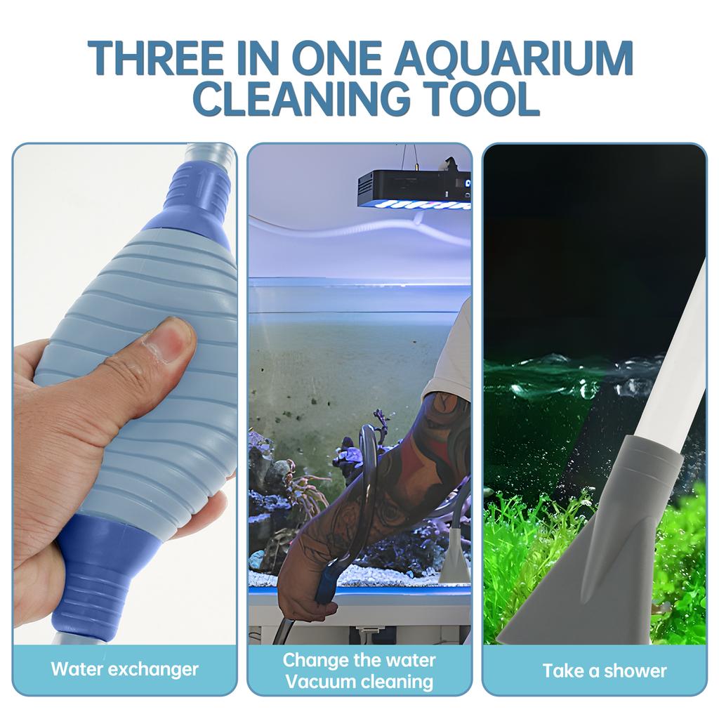 3M Aquarium Vakuum Siphon Pumpe Reiniger Halbautomatische Aquarium Sauber Vakuum Wasser Ändern Wechsler Mit 3Pcs Saug Mund NEUE