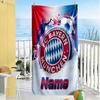 Bayern Munich Neon Art Customized Name Beach Towel Super Soft Microfiber Quickdry Fabric Suitable for Swimming Gym Camping Yoga Vacation