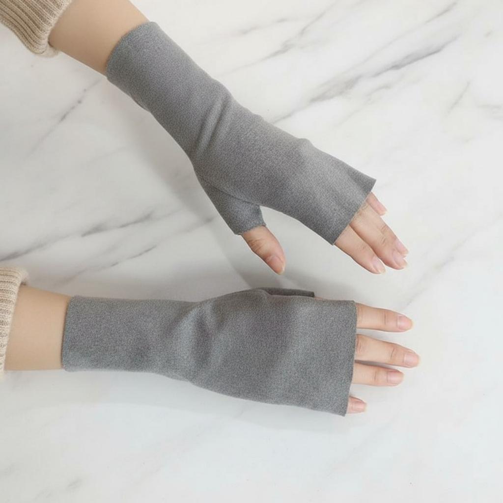 De Rong, Half Fingered Gloves, Warm, Student, Writing, Touchscreen, Gloves, Self Heating, Office, Typing, Fingerless Gloves