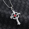 Turquoise European-Style Cross Pendant Necklace - Trendy Punk Fashion Sweater Chain Ornament