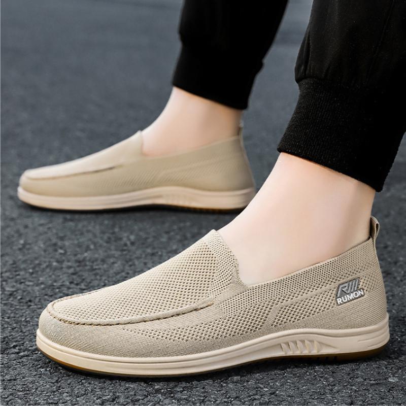 Summer Men's Mesh Breathable Casual Shoes Classic Flat Slip On Cloth Shoes Outdoor Street Leisure Shoes for Men Zapatos Casuales