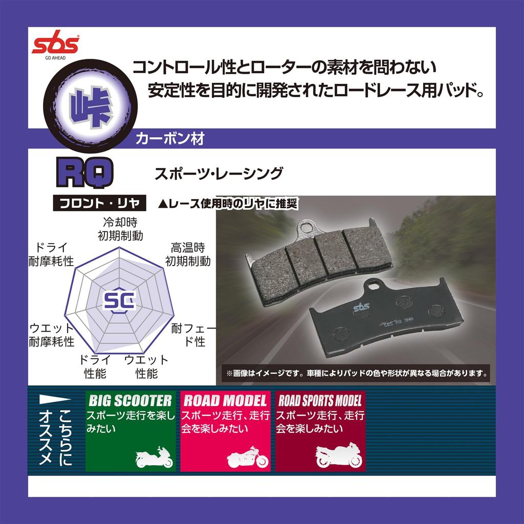 Kitaco SBS Bremsbeläge 881RQ Carbon CBR250RR CBR650 GSR250 GSR750 Z800 etc 777-0881080