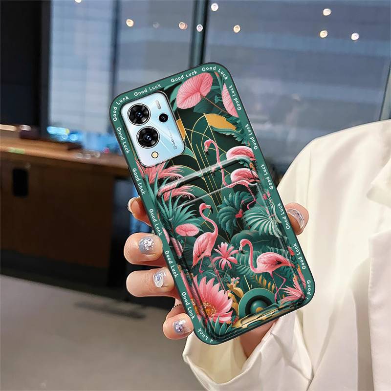 Cover Cute Phone Case For ZTE Blade V40 Pro Shockproof Anti-knock Silicone Card Slot Protective Soft Case Graffiti TPU