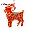 Decorative Hanging Ornaments for Tree 2PCS Christmas Goat Ornaments, 2D Acrylic Ornament Shopping Mall Pendants, Lightweight Festive Holiday