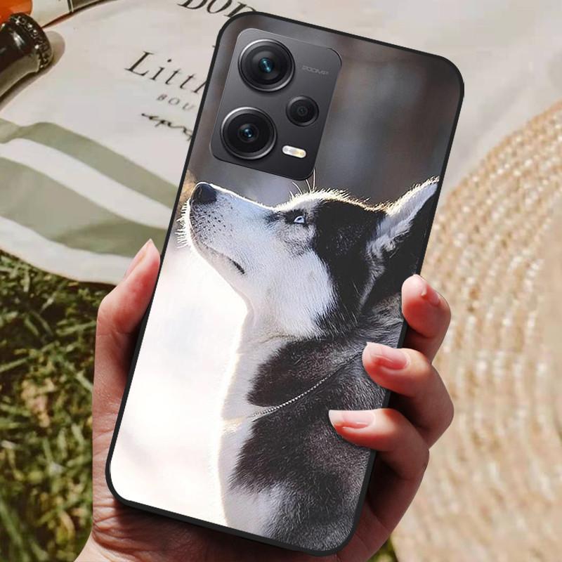 For Redmi Note 12 Pro 5G Case Note12 Covers Soft TPU Black Silicone Cover for Xiaomi Redmi Note 12 Pro+ 5G Plus Cartoon Painted