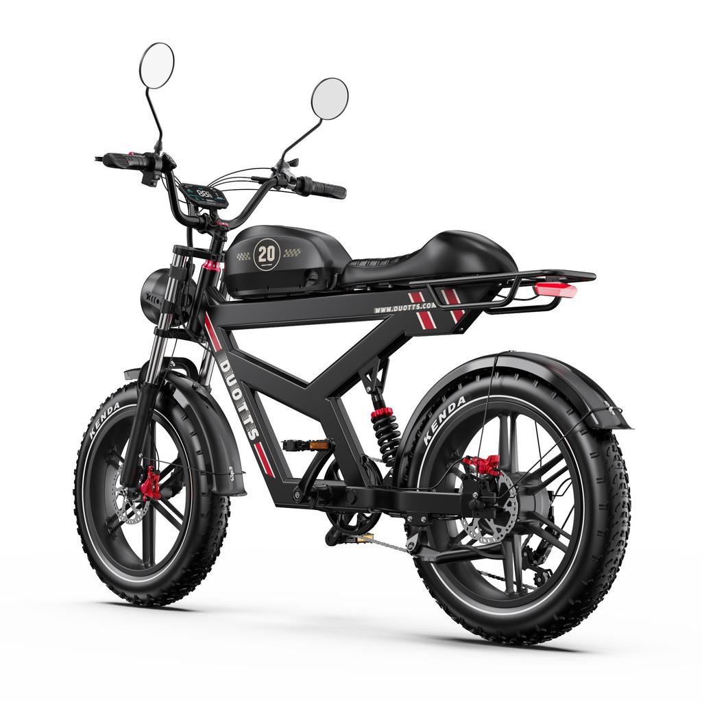Elektrofahrrad All Terrain DUOTTS 20" 750W Motor E-Bike für Erwachsene 52V 27AH Max. Reichweite 140 km Hydraulische Bremse Last 150 kg Schwarz F20