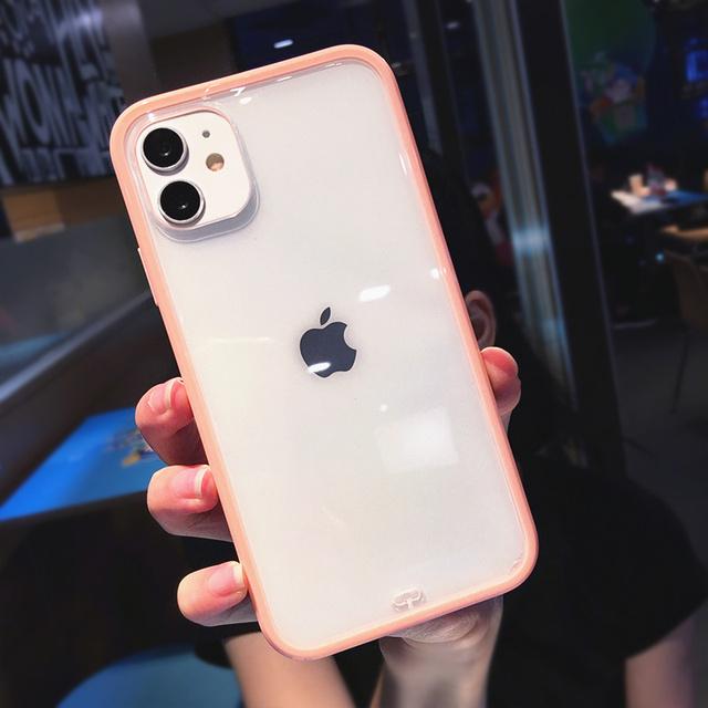 Měkké průhledné pouzdro na telefon pro Iphone 13 12 11pro Max Xr Xs Max silikonový rám Anti-Shock Akrylový průhledný pevný kryt na PC