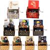 Anime Wooden Hand Crank Music Box Dragon Ball Z Naruto Demon Slayer Theme Engraved Vintage Music Box Gift for Anime Fans