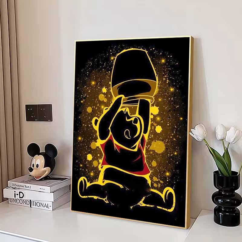 Disney 5D DIY Diamond Painting Winnie The Pooh Light and Shadow Art Illustration Full Round Diamond Mosaic CartoonCrossStitchArtPaintingHomeDecoration